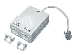 In-line DSL-Filter mit 1 RJ45 Stecker auf 2 RJ45 Buchsen